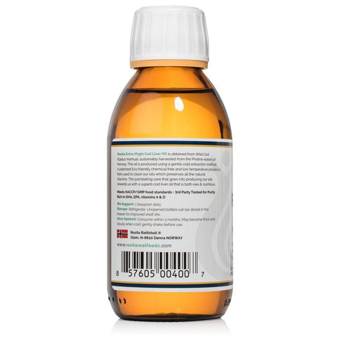 Rosita Extra Virgin Torskleverolja 150ml - Naturshopen.se