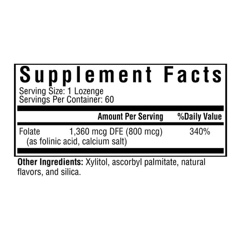 Folinic Acid Lozenge 60 Lozenges - Naturshopen.se